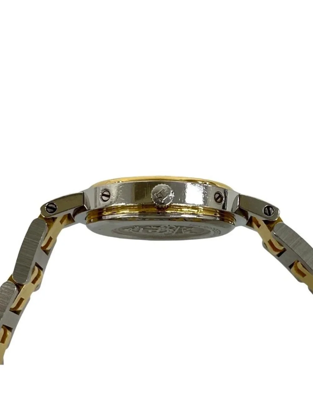 Hermes Clipper Stainless Steel Quartz Watch Wristwatch Silver Gold